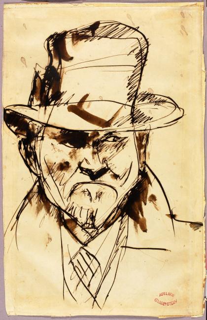 Henryk Glicenstein, Autoportret z kapeluszem, 1928,  Smithsonian American Art Museum.