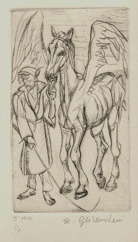 Henryk Glicenstein, Skrzydlaty koń, 1911, Rzym.